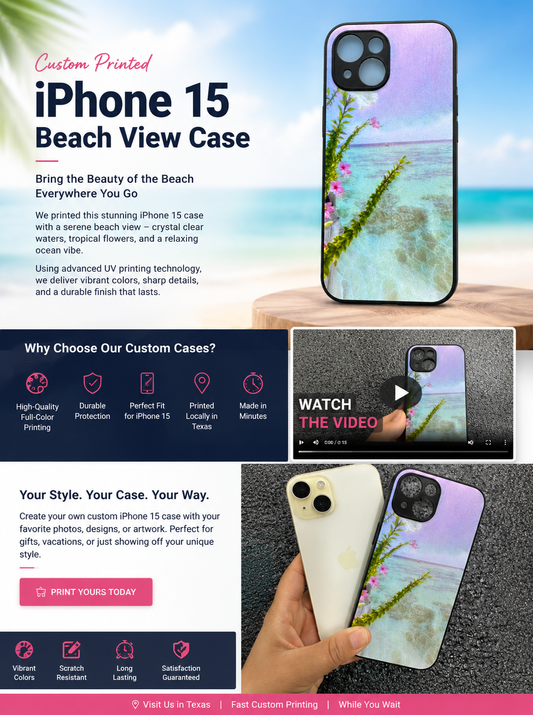 Turn Your Favorite Beach Memory Into a Custom iPhone 15 Case